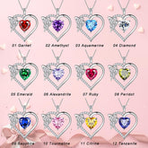 Collier coeur pierre de naissance pendentif papillon bijoux en argent Sterling femmes filles cadeaux d'anniversaire